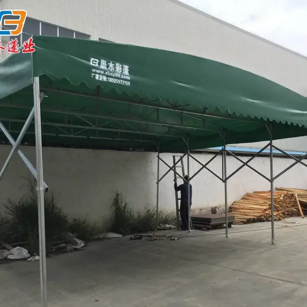 佛山南海大排档夜宵遮阳雨棚移动车棚厂家直销