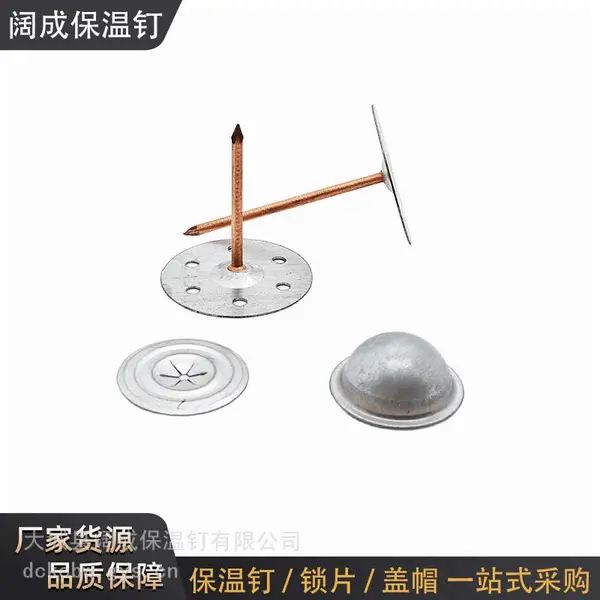镀铜多孔圆底座船用碰钉配套锁片盖帽 船舶罐体保温固定焊钉