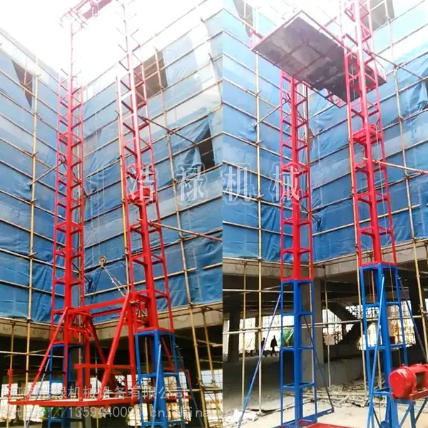 建筑工地龙门架提升机安装 简易SSE160自升龙门架 附墙斜撑载重