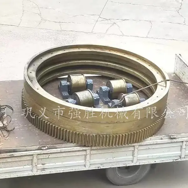 回转窑铸钢分体大齿轮 强胜厂家提供回转窑钢圈齿圈托轮挡轮总成