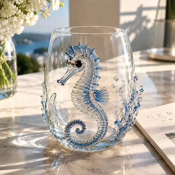 新款动物造型手工制作高硼硅3D玻璃杯,适合家庭酒吧使用