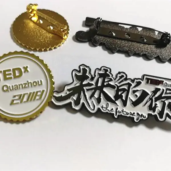 高档K金胸针定制镂空胸章定制高端员工工牌定制定做logo个性胸章