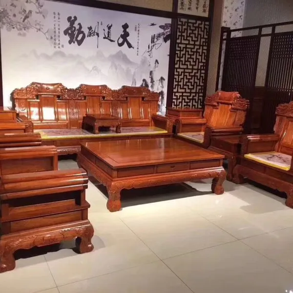 名琢世家供应刺猬紫檀素面明式沙发7件套图片大全