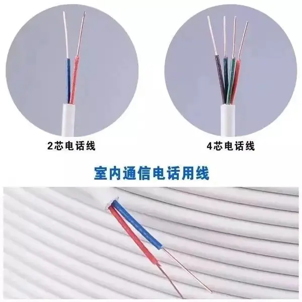 四芯圆形电话线HBYV4*1/0.5白色