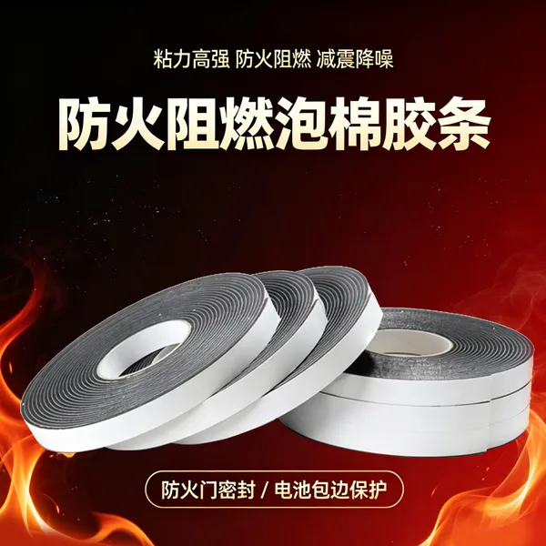 防火耐高温EVA海绵泡棉胶带0.5-10mm阻燃减震缓冲垫锂电池密封条
