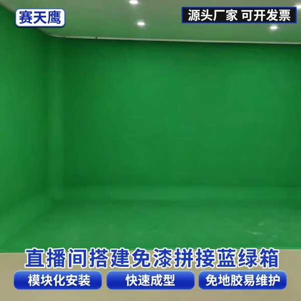 赛天鹰 模块化蓝箱绿箱搭建校园电视台虚拟演播室直播间抠像绿幕