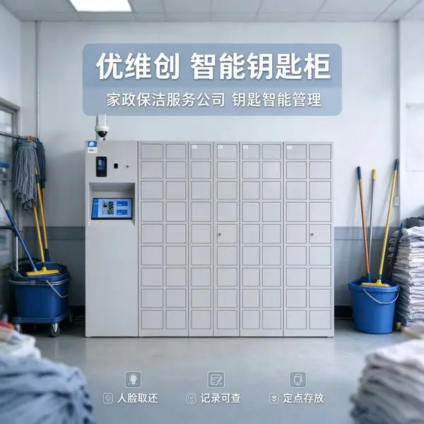 优维创人脸识别物业保洁智能钥匙柜入户工具间钥匙管理rfid自动记录