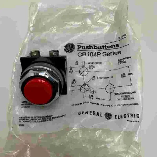 GE PUSH BOTTONS按钮CR104PTY215311适用于机床服务,单孔安装