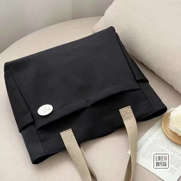 大容量帆布托特包 通勤手提帆布包 学生书本收纳包可定制印 logo