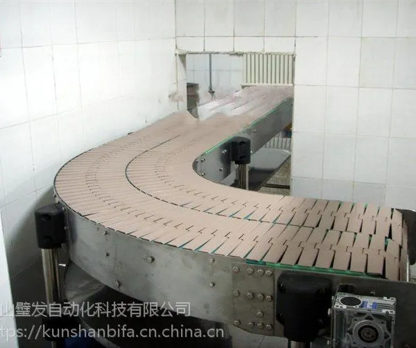 304不锈钢链板线输送机昆山璧发牌非标定制冲压汽车配件厂打包废料输送链板