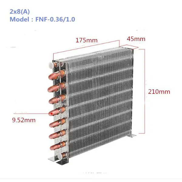 江西地区生产定制空冷式冷凝器小型水冷式铜管铝翅片制冰机冷凝器