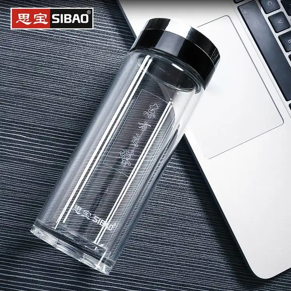 思宝双层玻璃杯批发定制 东方之珠商务礼品团购印字印LOGO