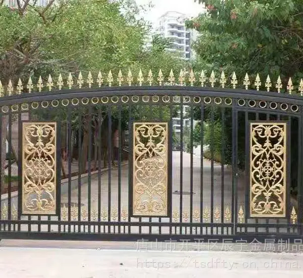 2023河北唐山工业门铁艺大门护栏厂家制作铸铁护栏锌钢护栏围墙高度1.6米