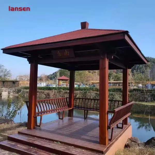 凉亭设计生产 花园沥青瓦亭子 四角亭建造施工