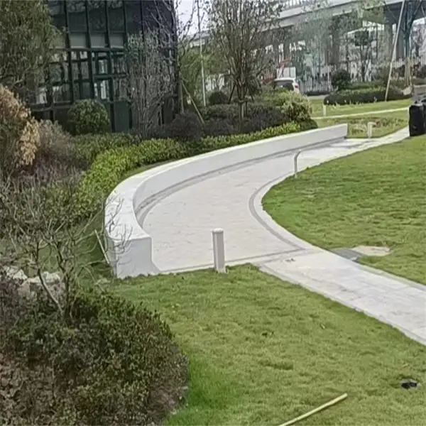 白色真石丽泰科石花坛树池 异形坐凳艺术混凝土座椅