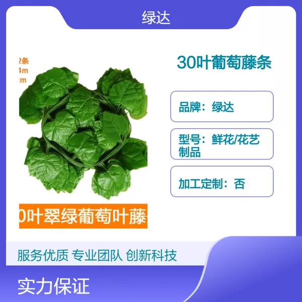 仿真鲜花/花艺制品30叶葡萄藤条配花草餐厅火锅店塑料绿植背景墙