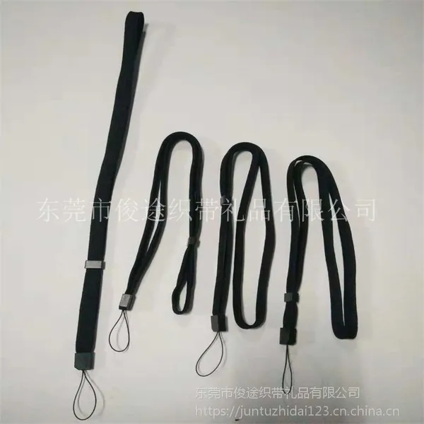 厂家批发订做10mm宽可移动调节扣的黑色涤纶扁绳带做手腕带用