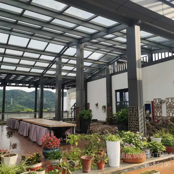 钢结构框架阳光房,钢结构建筑工程,钢结构玻璃幕墙