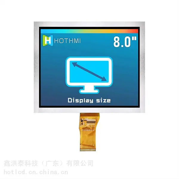 8寸TFT彩色液晶屏800*600分辨率液晶模块工业级显示屏
