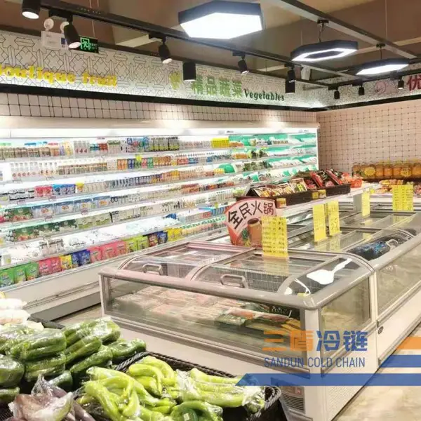 三盾冷链-永辉中百超市同款风幕柜熟食柜无霜岛柜-厂家定制生产
