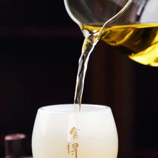 定制琉璃白玉主人杯 琉璃玉家用喝茶茶杯***个人茶盏一人单杯