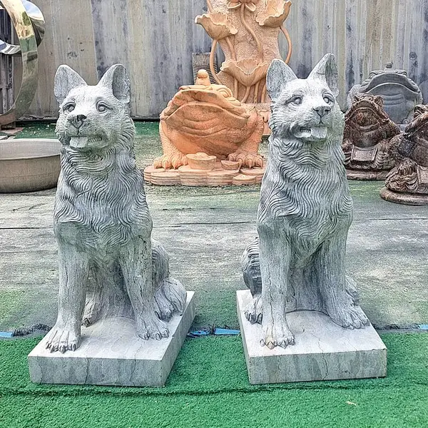 石雕狗雕塑青石生肖门口狼狗摆件草坪景观装饰动物小笨狗定做