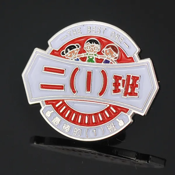 深圳金属胸章,学校校徽定做,卡通文创徽章厂