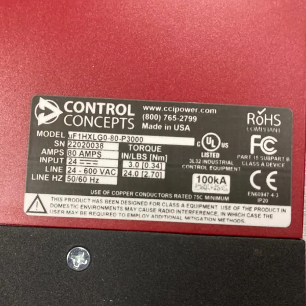 优势供应CONTROL CONCEPTS 控制器 uF1HXLG0-80-P3000