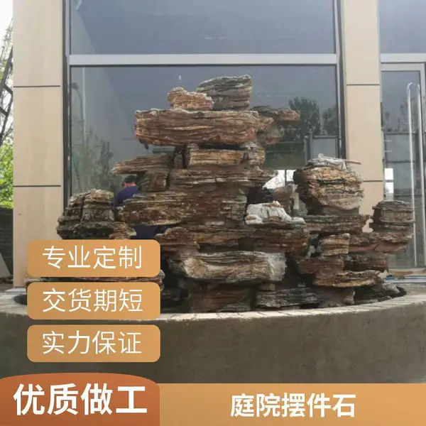 河南厂家景观石 景区公园仿古建配石 天然山皮石 园林驳岸石 可定制
