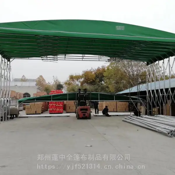 郑州顺发厂家直销仓库大型活动推拉雨棚 物流货运伸缩遮阳篷 工厂工地移动蓬