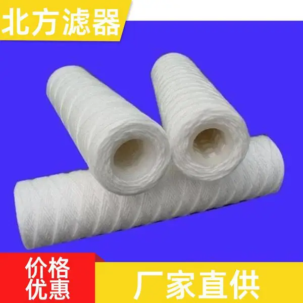 20 寸大流量线绕滤芯 食品级脱脂棉 304 骨架 工业过滤