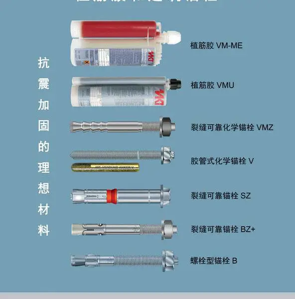 高强锚固建筑锚栓倒锥型胶粘锚固螺栓幕墙钢结构膨胀型自扩螺栓