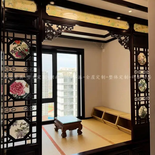 郴州原木家具定制,整屋原木门厅柜,整体橱柜定制油漆