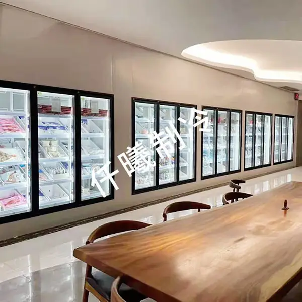 多功能后补式冷库前展示后储物玻璃门自带拉手可除雾玻璃