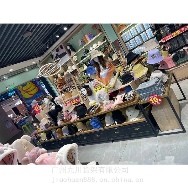 调色师货架带灯彩妆柜化妆品柜台中岛彩妆柜展示架美容院产品柜子