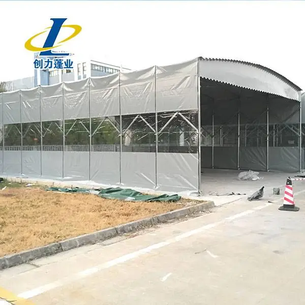 推拉篷图片_大型户外促销遮阳伞棚厂家雨棚