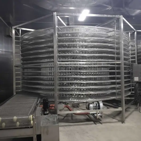 加工螺旋式模具冷却线 冷藏冰包速冻螺旋线 网带式螺旋塔输送线