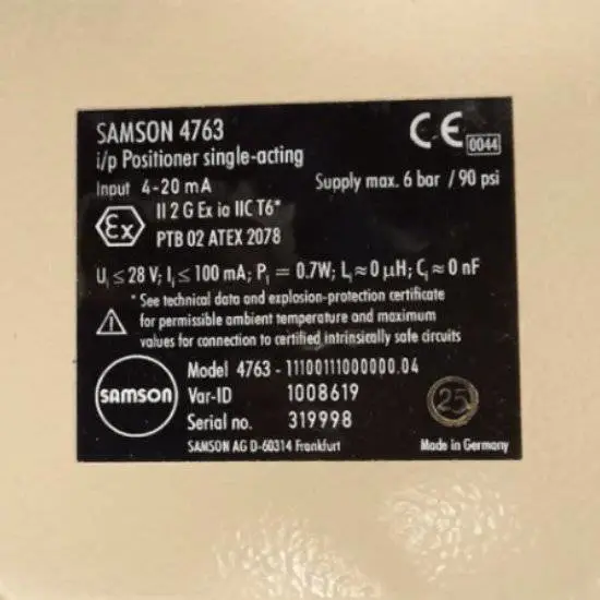 德国供应SAMSON 电气转换器 Type 6111,Var-ID: 1104446