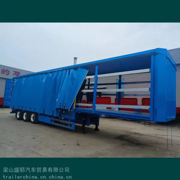 出口侧帘车/俄罗斯挂车/哈萨克斯坦低平板半挂车