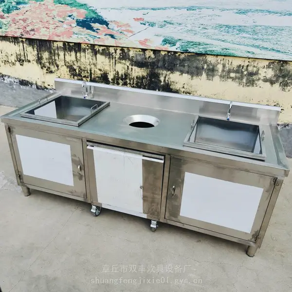 双丰定做不锈钢移动推残车 酒店食堂碗筷回收车批发