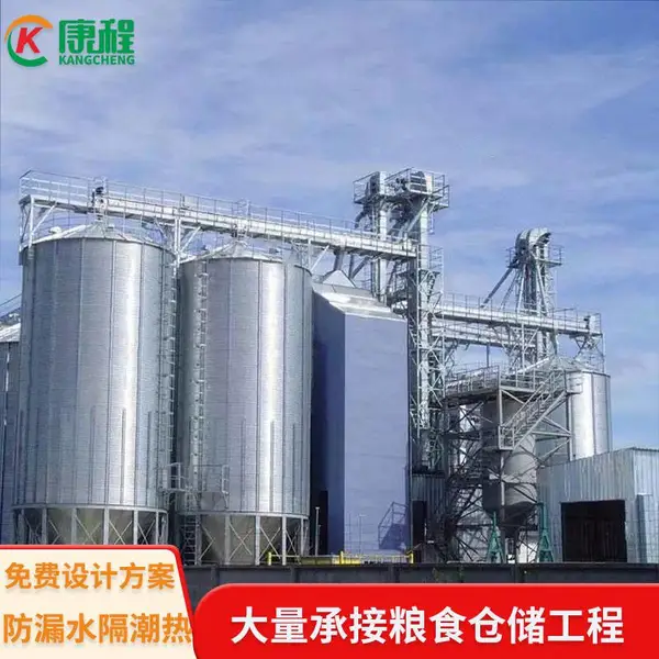 康程种粮大户用热镀锌粮仓钢板仓200吨水稻仓经典工艺施工迅速