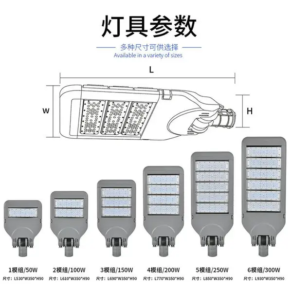 芯鹏达小区公园庭院防水50W100W200W250W LED模组路灯头XPD-MZ0904