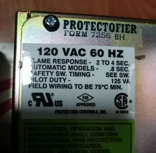 优势供应 protection controls 燃烧控制器 Form 7256 BH