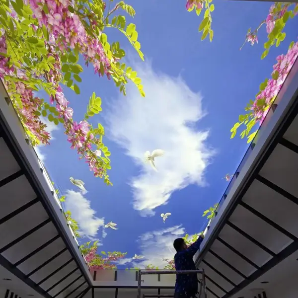 君诚装饰 办公室软膜吊顶 商场广告单双面灯箱 展览馆灯膜