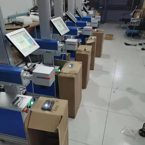 恩耐可定制高速全自动激光喷码机输送线 流水线在线飞行打码机输送带打生产日期