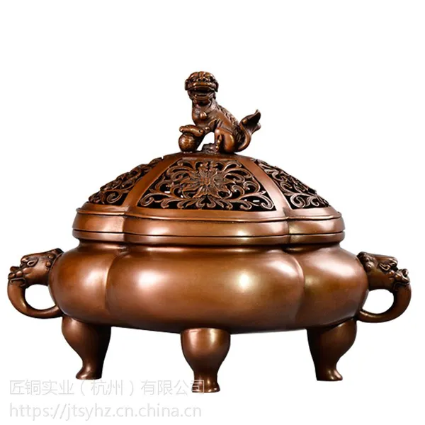 瑪瑙象嵌 三足獅子 香薰炉 香炉 紋銀 狮纽海棠三足炉紫铜香薰炉办公商务装饰工艺摆件铜瓦当- 供应商网