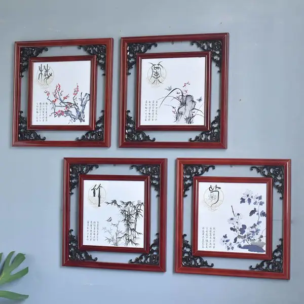 景德镇陶瓷挂画 客厅沙发背景墙瓷板画新中式壁挂玄关餐厅装饰画