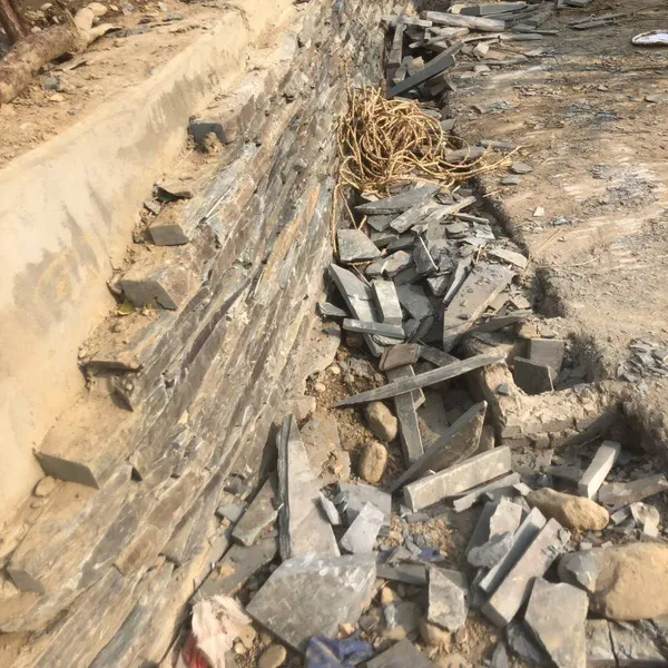 文化石外墙砖别墅黑色锈色乡村庭院条石毛边条石流水石背景墙
