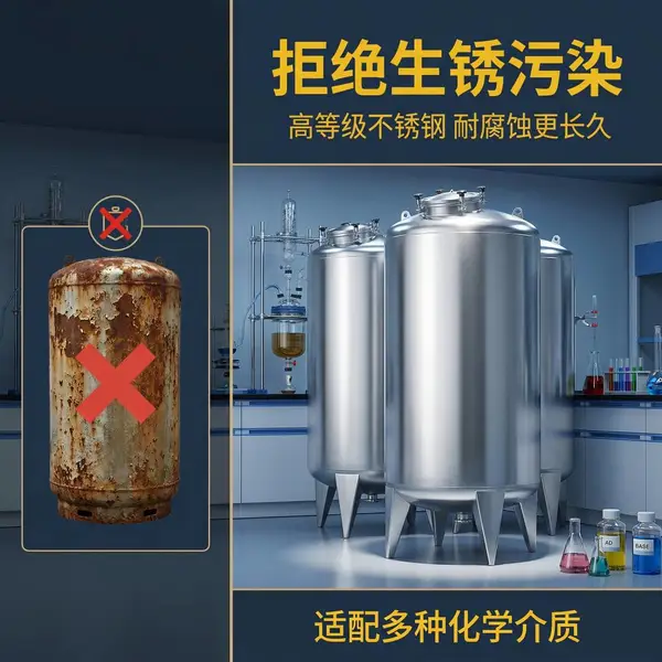 陕西横山区不锈钢防腐储罐 强腐蚀介质存储 316L 不锈钢罐体设备