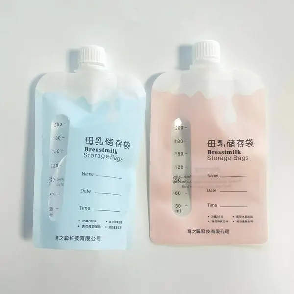 吸嘴式母乳保鲜袋 无菌包装储奶袋婴儿营养吸嘴袋 母乳吸嘴包装袋